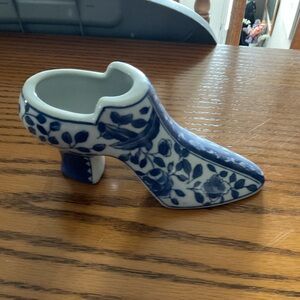 Blue and White ceramic decorative shoe
